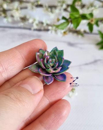 Marturie nunta si botez floare printata 3D, cu eticheta personalizata [3]