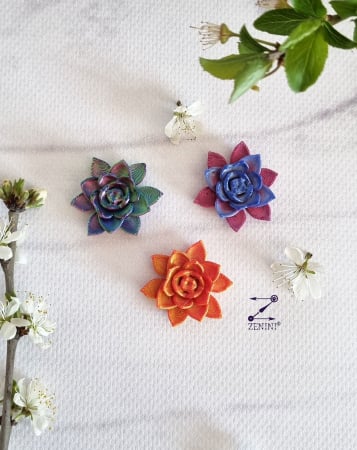 Marturii botez - Marturie nunta si botez floare printata 3D, cu eticheta personalizata