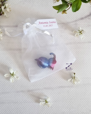 Marturie nunta si botez pisica printata 3D, cu eticheta personalizata [3]