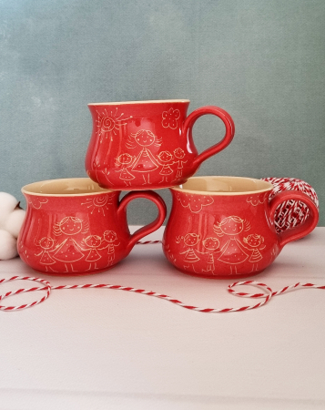 Set cadou martie pentru educatoare: cana ceramica, esarfa eleganta, brosa martisor si bomboana Raffaello [9]