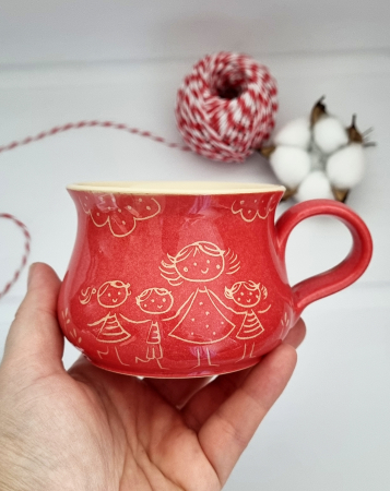 Set cadou martie pentru invatatoare: cana ceramica, esarfa eleganta, brosa martisor si bomboana Raffaello [1]