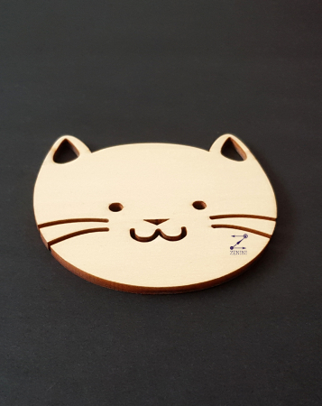 Coaster pisica lemn [3]