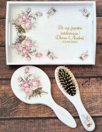 Set mireasa cu trandafiri vintage