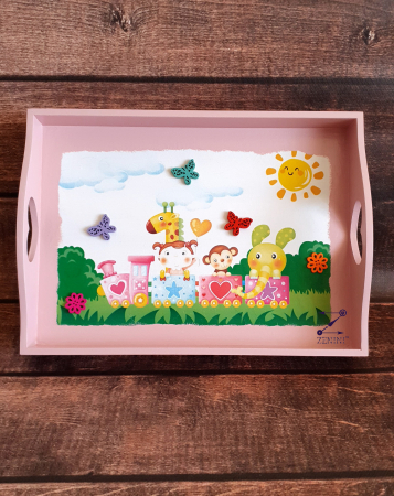 Set mot cu trenulet, flori si fluturi 3D [1]