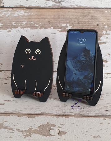Decoratiuni - Suport telefon pisica neagra