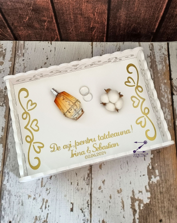 Seturi mireasa - Tava dantelata pentru mireasa, personalizata