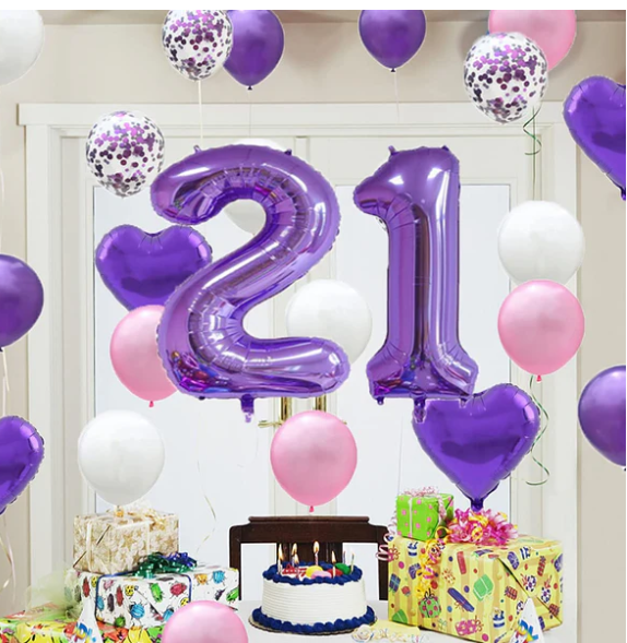 Setul de baloane pentru petreceri Happy Birthday Balloons  21 ani [5]