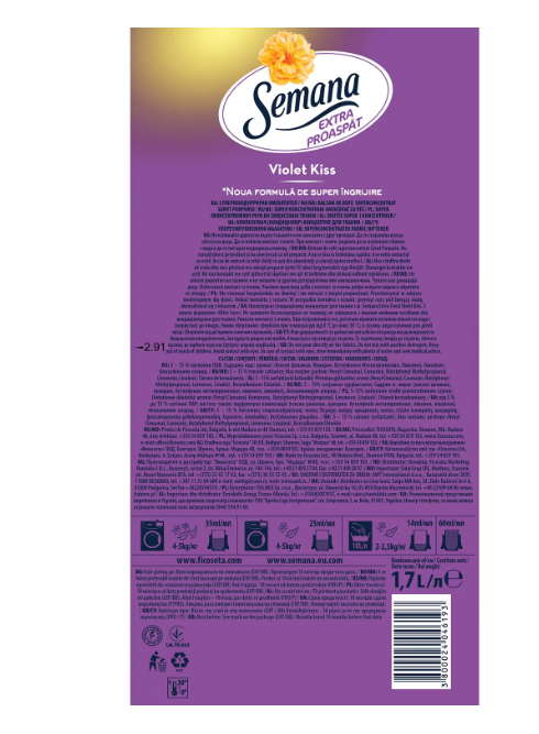 Balsam de rufe Superconcentrat Semana Extra Fresh Violet Kiss, 68 spalari, 1.7l [2]
