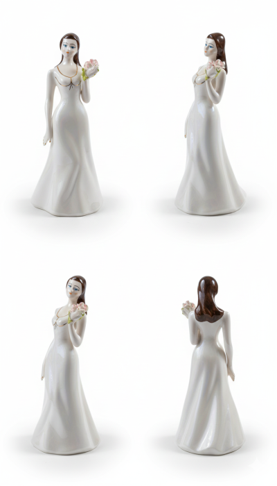 Bibelou Decorativ din Portelan, Model Alina, Inaltime 20 cm, Finisaj Lucios [3]