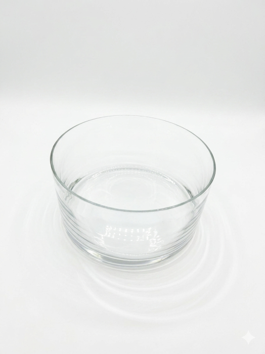 Bol din sticla transparent, 23 cm diametru, 12 cm inaltime, bol servire salata, fructe, desert, multifunctional [2]