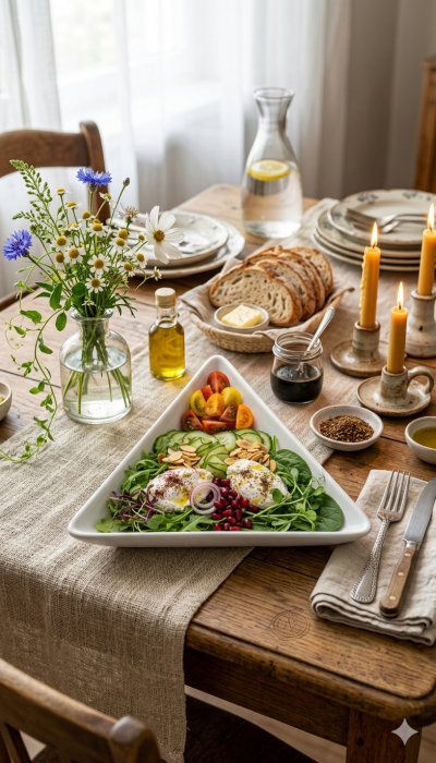 Bol triunghiular din portelan alb, 26cm, design modern, pentru servire aperitive & salate [3]