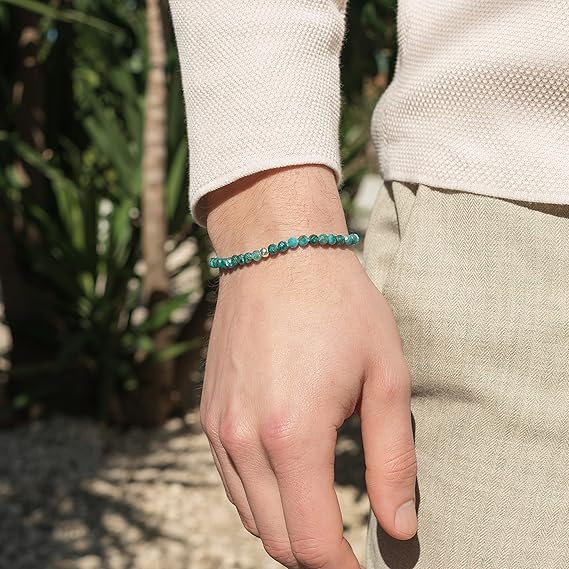 Bratara din Piatra Naturala Fatetata cu Margele din Argint 925, 4 mm, Bijuterie Handmade pentru Femei [2]