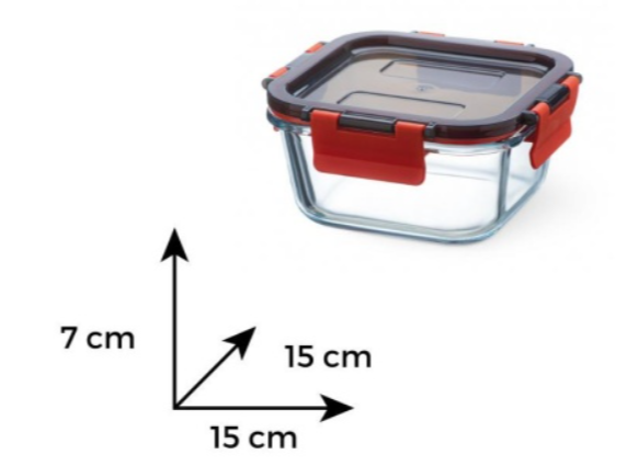 Vas termorezistent patrat cu capac plastic CLICK 0.5 L - 7606 L [2]