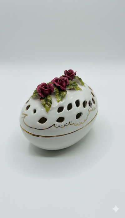 Caseta din portelan, Ou, alba, pentru servire si prezentare - Copie [3]