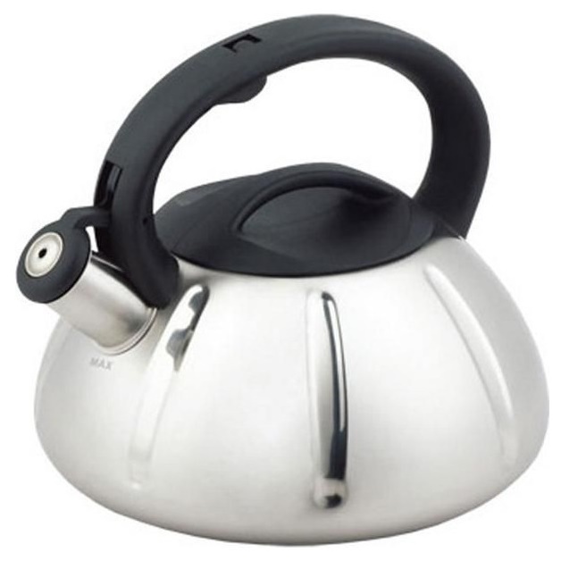 Ceainic cu fluier 3L Bohmann, inox, compatibil inductie, maner bachelit, argintiu [2]