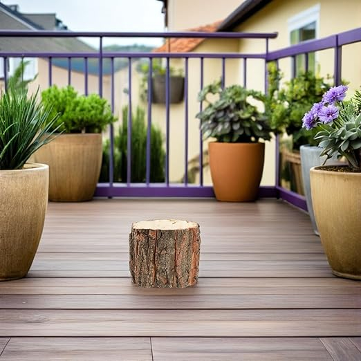 Set 3 ghivece din lemn impermeabile, aspect natural, pentru flori, decor casa si gradina [4]