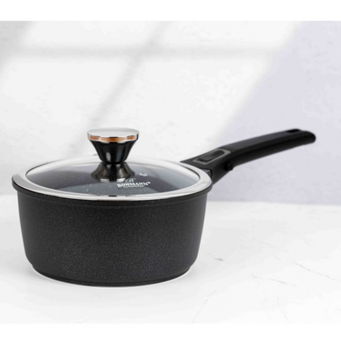 Cratita cu maner detasabil, 2.5litri, aluminiu turnat, Bohmann, suprafata antiaderenta, inclusiv inductie [3]