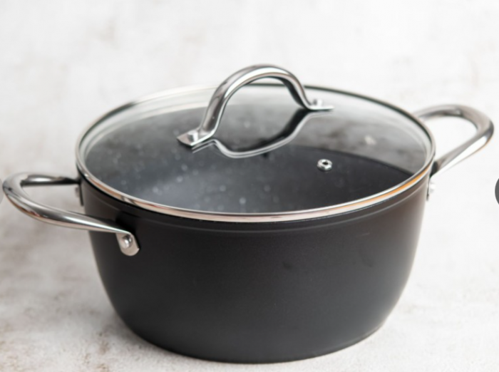 Cratita din aluminiu forjat 2.3L, 20x11.5cm, Bohmann, manere din inox si capac [2]