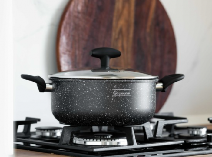 Cratita din aluminiu presat, 26x11cm, 2mm grosime, acoperire ceramica, manere soft touch, Goldmann [2]