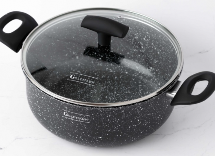 Cratita din aluminiu presat, 26x11cm, 2mm grosime, acoperire ceramica, manere soft touch, Goldmann [4]