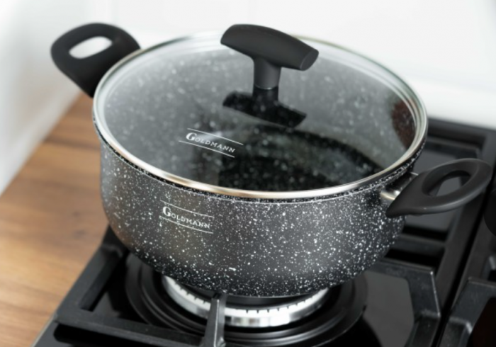 Cratita din aluminiu presat, 26x11cm, 2mm grosime, acoperire ceramica, manere soft touch, Goldmann [13]