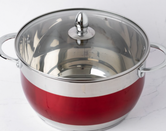 Cratita din inox, 4.6l, 22cm, capac sticla termorezistent, inclusiv inductie, Bohmann, Rosie [6]