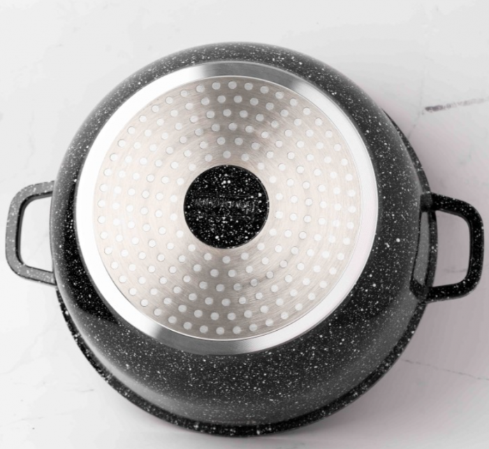 Cratita aluminiu, 36x13.5 cm, 13.5 litri, Goldmann, acoperire ceramica, capac termorezistent [10]