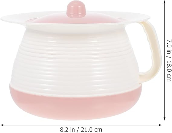 Oala portabila cu capac, urinar reutilizabil pentru copii si varstnici, ideala pentru acasa sau spital, roz, 21 x 18.5 x 14 cm [2]
