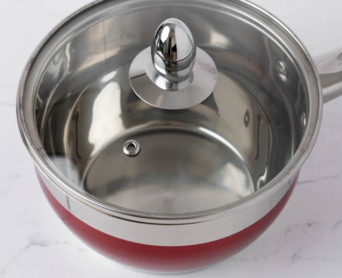 Cratita pentru sos din inox, 2.5l, 18cm, capac sticla termorezistent, inclusiv inductie, Bohmann, Rosie [5]
