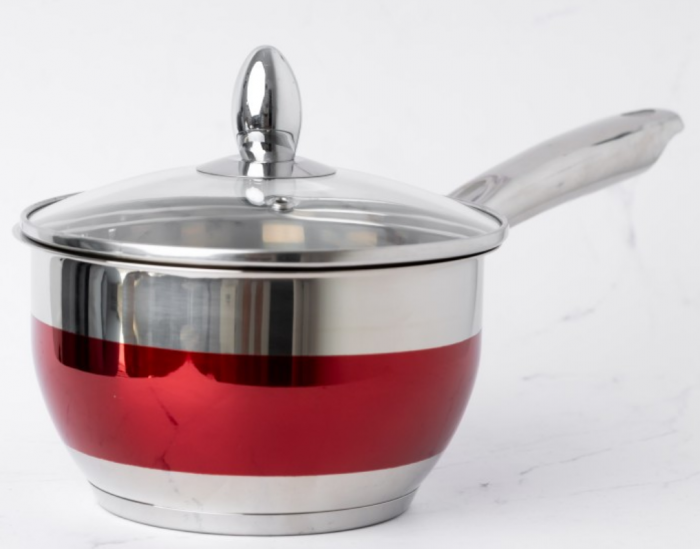 Cratita pentru sos din inox, 2.5l, 18cm, capac sticla termorezistent, inclusiv inductie, Bohmann, Rosie [4]