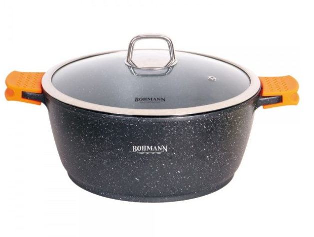 Cratita tip tuci Bohmann, 8.5L, 32 CM, interior si exterior din granit, cu capac [11]