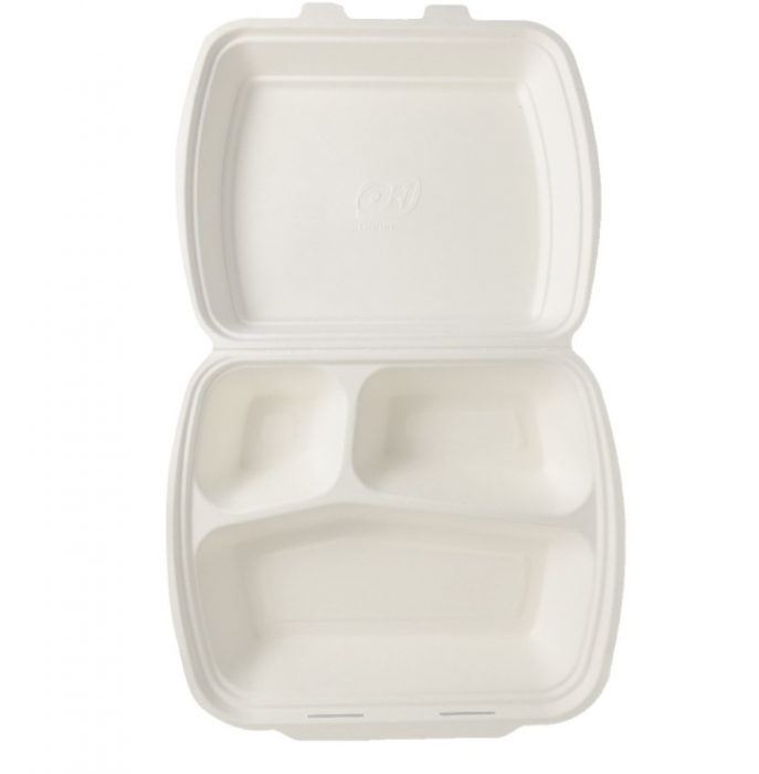 Cutie meniu cu capac, 3 compartimente, 240x210x70 mm, 100 buc./set [3]