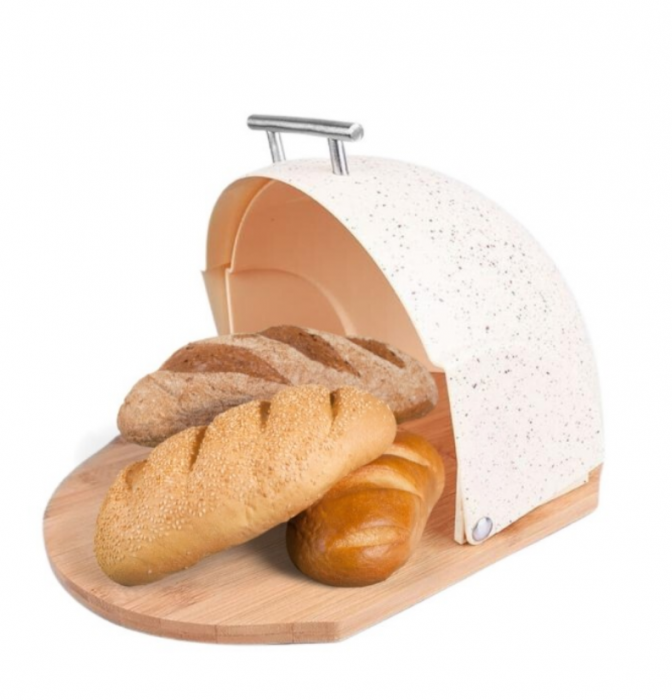 Cutie pentru depozitat paine si produse patiserie, Bohmann, 37x26x22cm, alba [2]