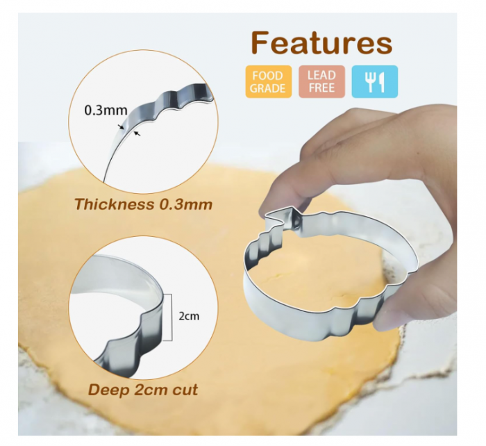 Set 8 decupătoare toamnă/Thanksgiving – inox alimentar, modele veveriță, nucă, frunze, dovleac [2]