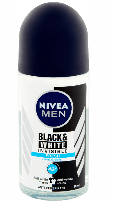 Deodorant roll-on Nivea Men Invisible for BlackWhite Fresh, 50 ml