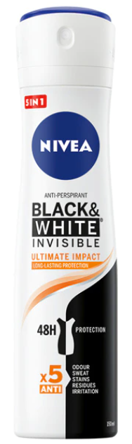 Deodorant spray Nivea Black  White Invisible Ultimate Impact, feminin, 150 ml