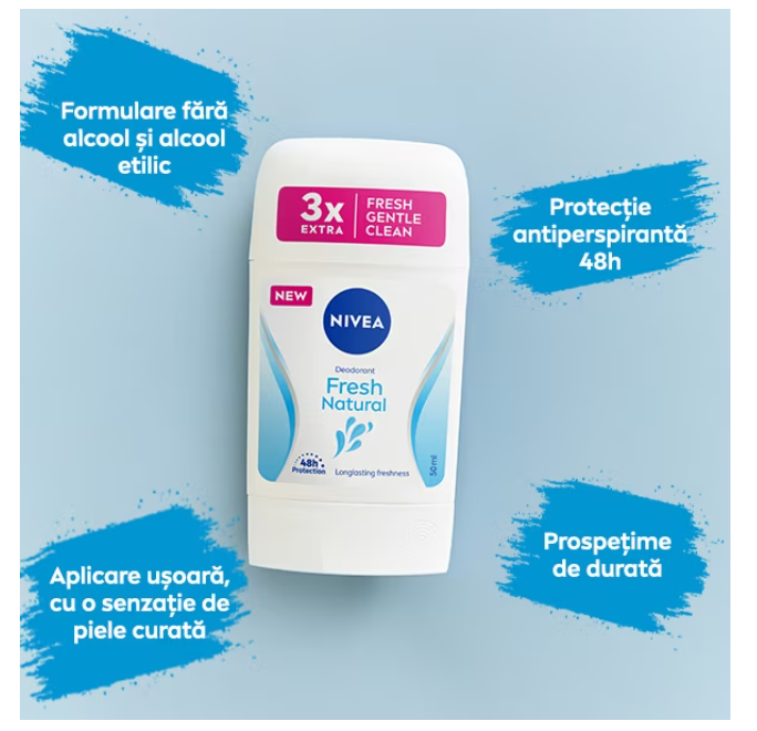 Deodorant Stick pentru femei, Fresh Natural 0% Alu 50 ml [2]