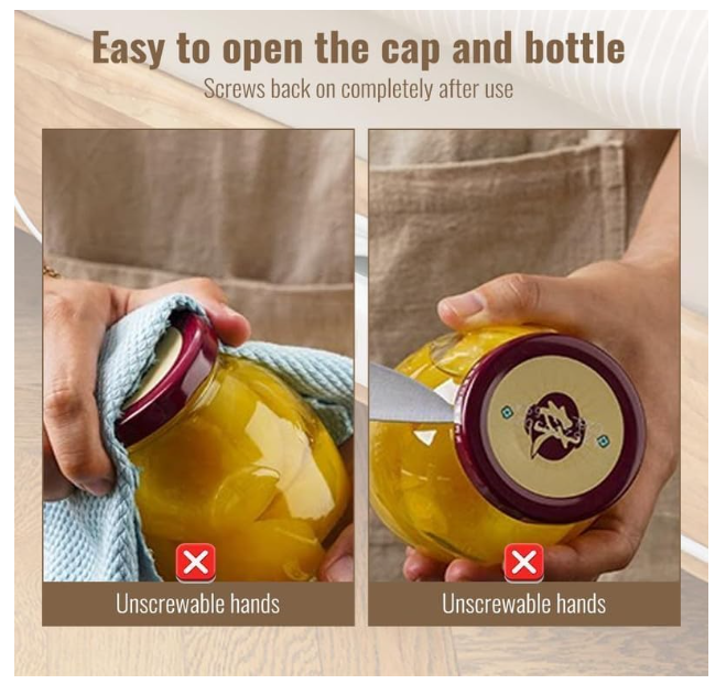 Deschizător de Capace Ergonomic, 2 buc,  – Ideal pentru Persoane cu Artrită sau Mobilitate Redusă, antiderapant, Design Practic pentru Economisirea Efortului [8]