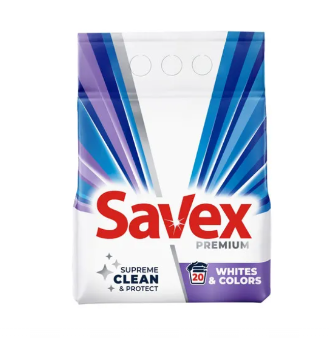 Savex Detergent Pudra Automat, Whites Colors, 2kg