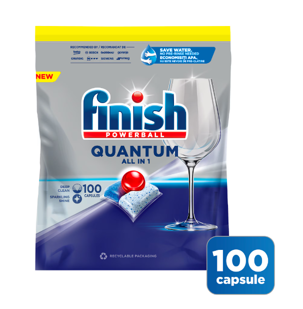 Detergent capsule pentru masina de spalat vase Finish Quantum All in 1, 100 spalari