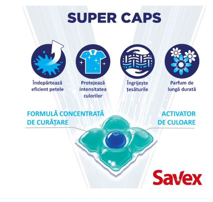 Detergent Savex Super Caps Extra Fresh, 42 spalari [2]