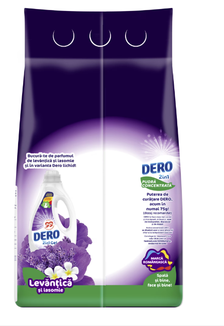 Detergent de rufe pudra Dero 2in1 Levantica si iasomie, 3kg, 40 spalari [3]