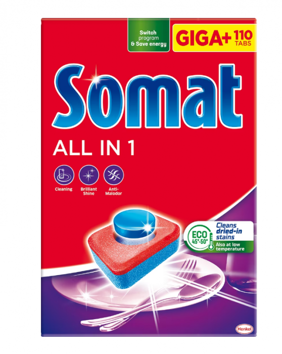 Detergent pentru masina de spalat vase Somat All in one, 110 spalari