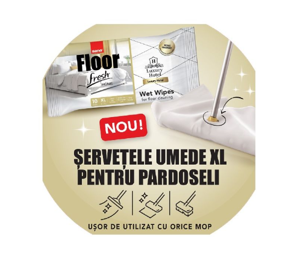 Lavete umede pentru pardoseli Sano Floor Fresh Luxury Hotel, 10 buc, 70x40cm [2]