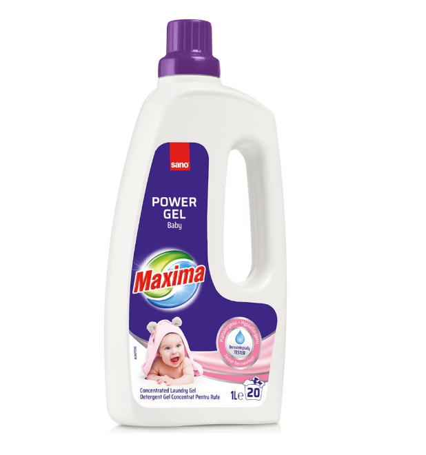 Detergent de rufe Sano Maxima Power Gel Baby, 1L