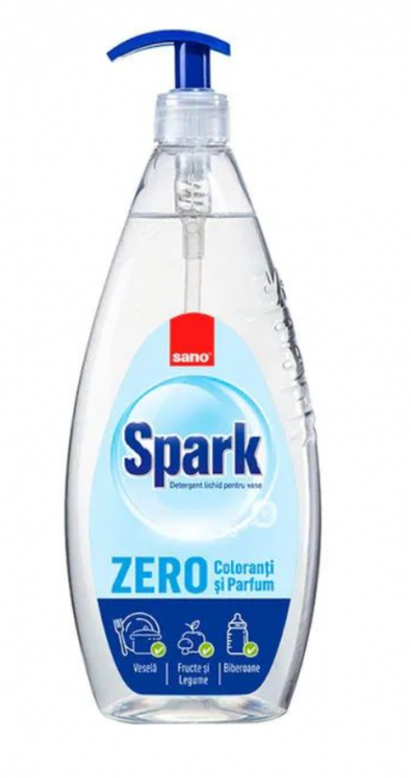 Detergent vase cu pompita Sano Spark Zero coloranti si parfum, 700ml [2]