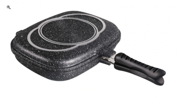 Tigaie dubla 32 cm, inductie, marmorata, din aluminiu forjat [3]