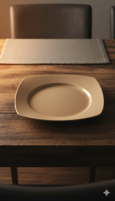 Farfurie intinsa din ceramica, patrata 24 cm, somon, pentru servire masa [2]