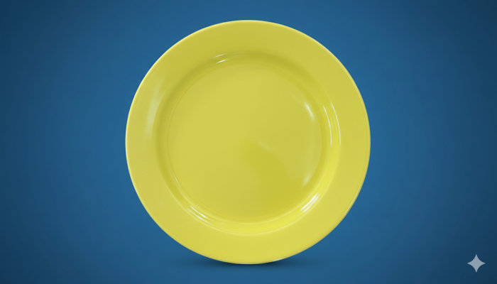 Farfurie intinsa din ceramica, Ø 24 cm, galbena, pentru servire masa [3]