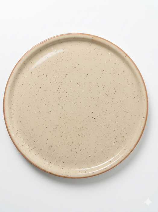 Farfurie intinsa rotunda 29.5 cm, ceramica,bej nisipiu, design modern, rezistenta, usor de curatat [3]